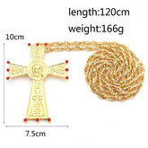 Christian Prayer Jewelry Talisman Pendant Necklace Russian Slavic Charm Orthodox Eastern Church Cross Necklaces Men Women